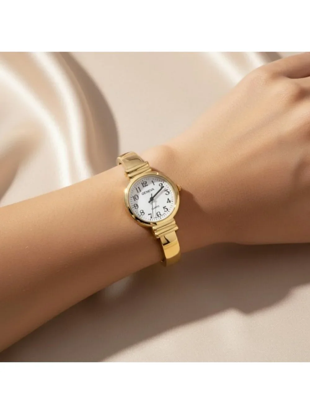 Elegant Mother of Pearl Cuff Bracelet Watch for Women - 31mm Japanese Quartz